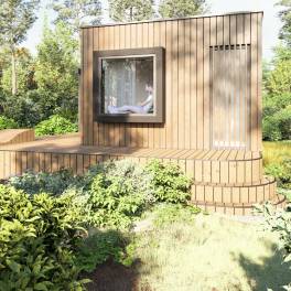 The Buiten of Type Lodge de l'Horizon Wellness - 4BE4 in Landal Namur Nature