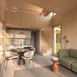 The Woonkamer of Type wellness-lodge - 2P in Vastgoedfonds – Goldberg Gardens Bleijenbeek