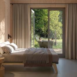 The Slaapkamer of Type wellness-lodge - 2P in Vastgoedfonds – Goldberg Gardens Bleijenbeek