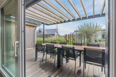 The Terras of nr. 014 - type Strandlodge 8 in Vakantiepark Boomhiemke