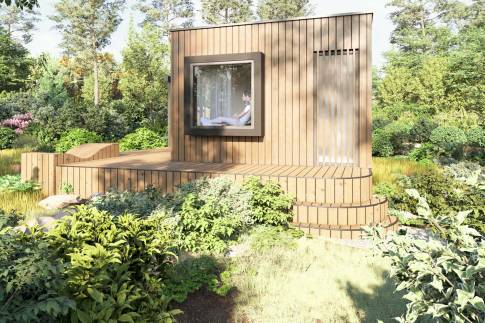 The Buiten of Type Lodge de l'Horizon Wellness - 4BE4 in Landal Namur Nature