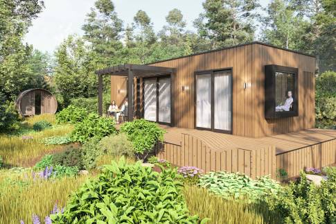 The Buiten of Type Lodge de l'Horizon Wellness - 4BE4 in Landal Namur Nature