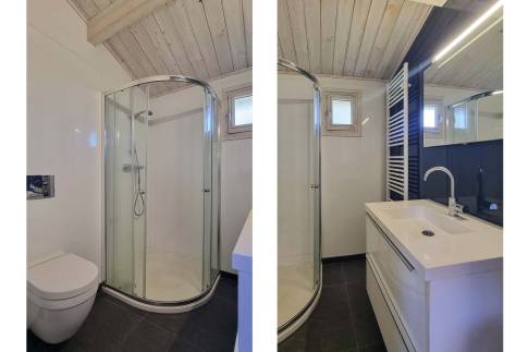 The Badkamer of nr. 294 - type Buitenverblijf Wellness 4 in Resort Arcen