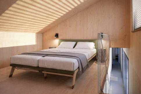 The Slaapkamer of Type eco-lodge - 6P in Vastgoedfonds – Goldberg Gardens Vorden