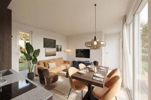 The Woonkamer of Type Lodge de l'Horizon Wellness - 4BE4 in Landal Namur Nature
