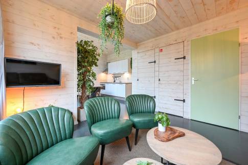 The Woonkamer of nr. 022 - type Lodge 6 in Vakantiepark Schaijk