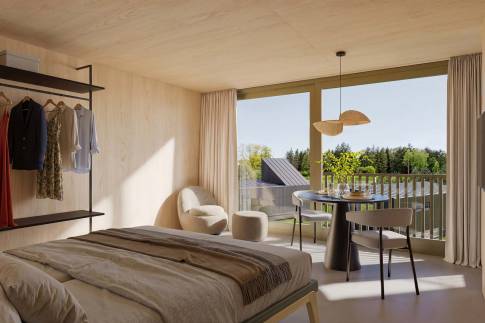 The Woonkamer of Type stelt-lodge - 2P in Vastgoedfonds – Goldberg Gardens Vorden