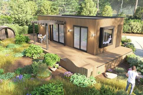 The Buiten of Type Lodge de l'Horizon Wellness - 4BE4 in Landal Namur Nature