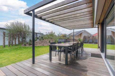 The Terras of nr. 036 - type Strandlodge 8 in Vakantiepark Boomhiemke